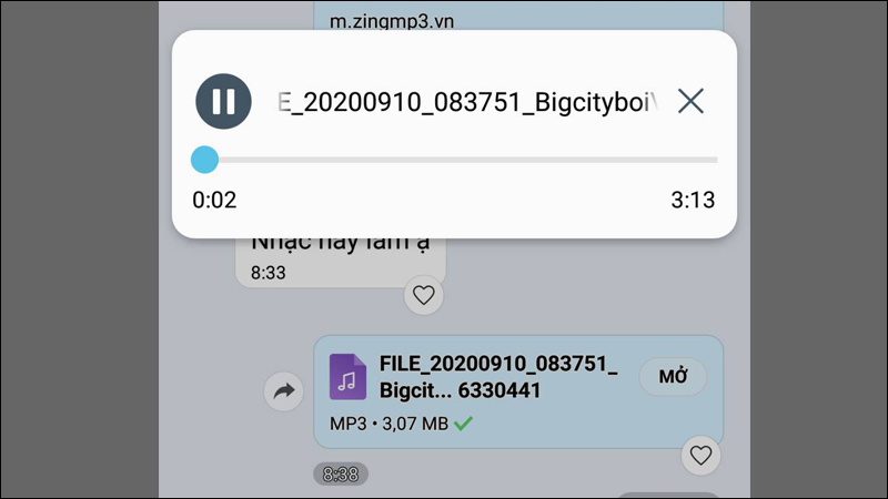 Gửi file nhạc thành công